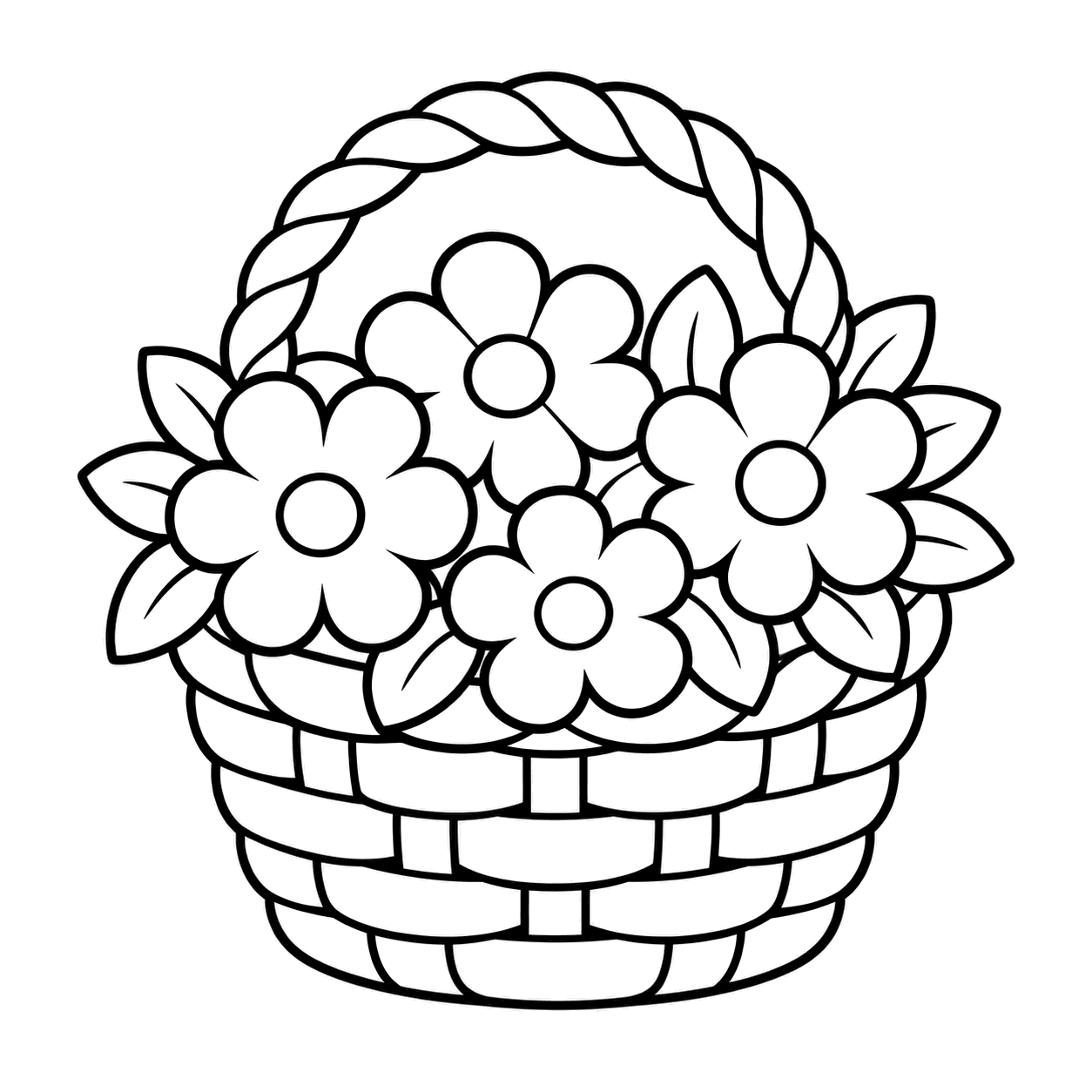 花かごのぬりえ用線画