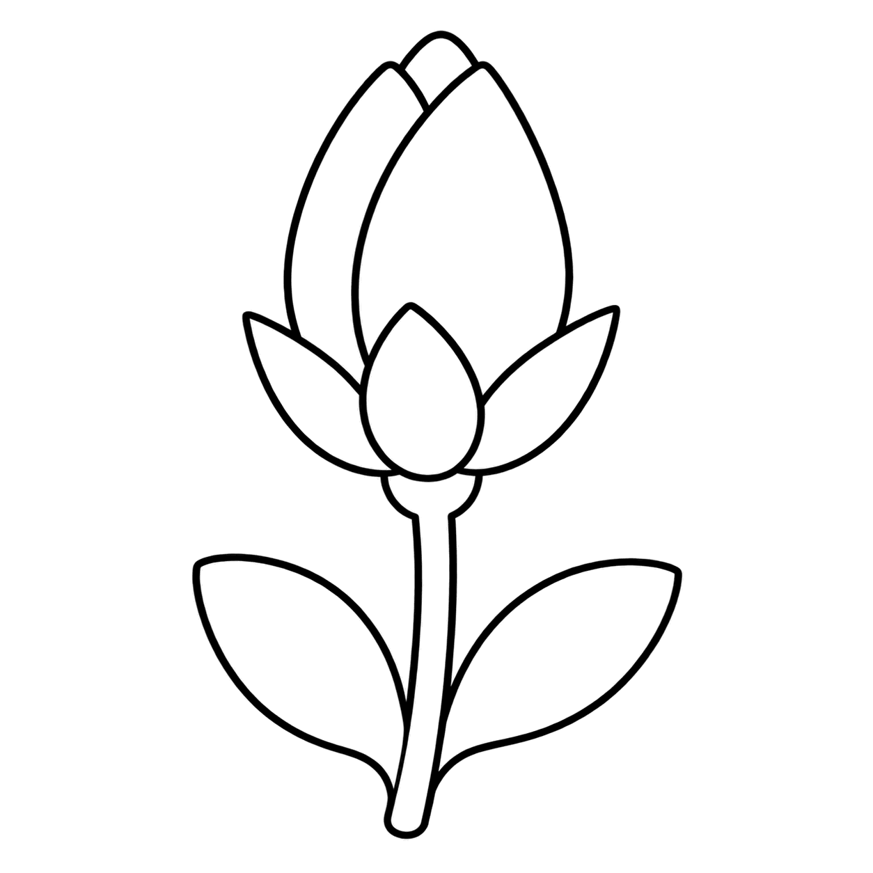 つぼみのぬりえ用線画