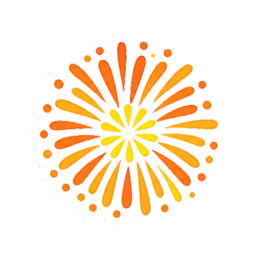 文字がない黄色と橙色の菊花火アイコン