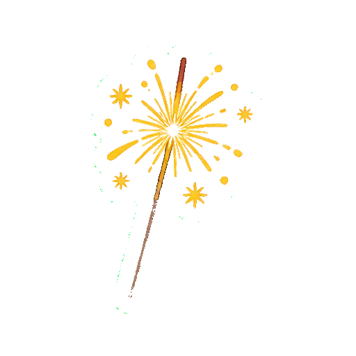 手がない金色の火花が出る手持ち花火アイコン
