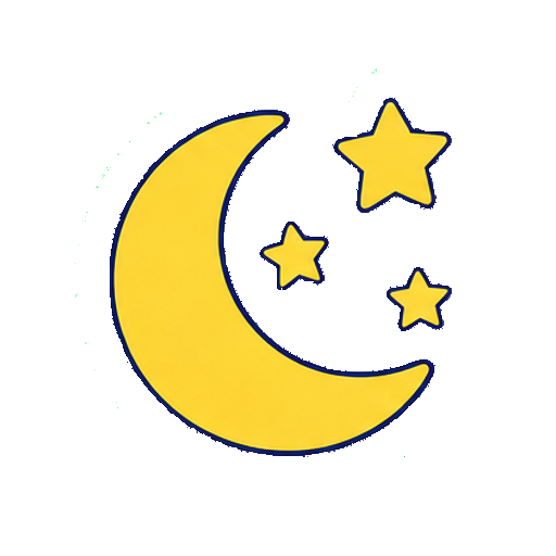 顔や文字がない三日月と三つの星のアイコン