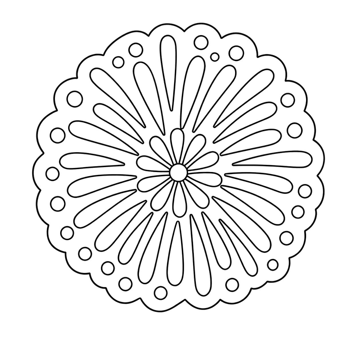 菊花火のぬりえ用線画（花火・夏の夜空のイラスト・ぬりえ24種類）