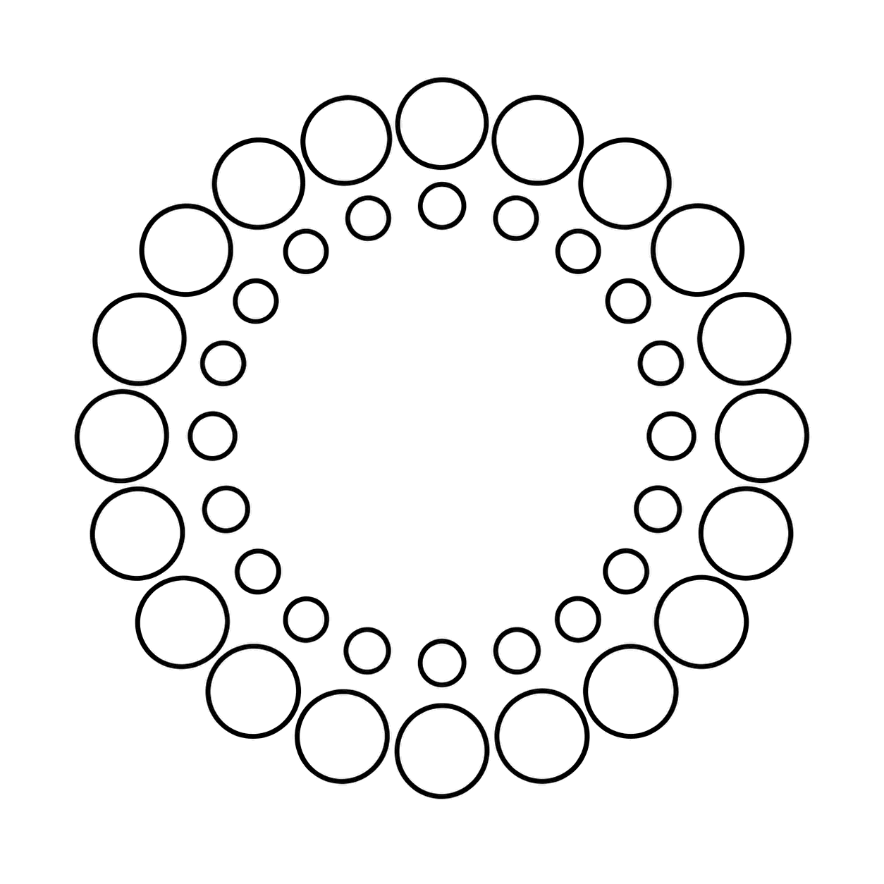 輪の花火のぬりえ用線画