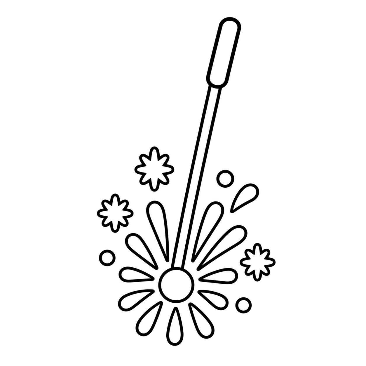 線香花火のぬりえ用線画