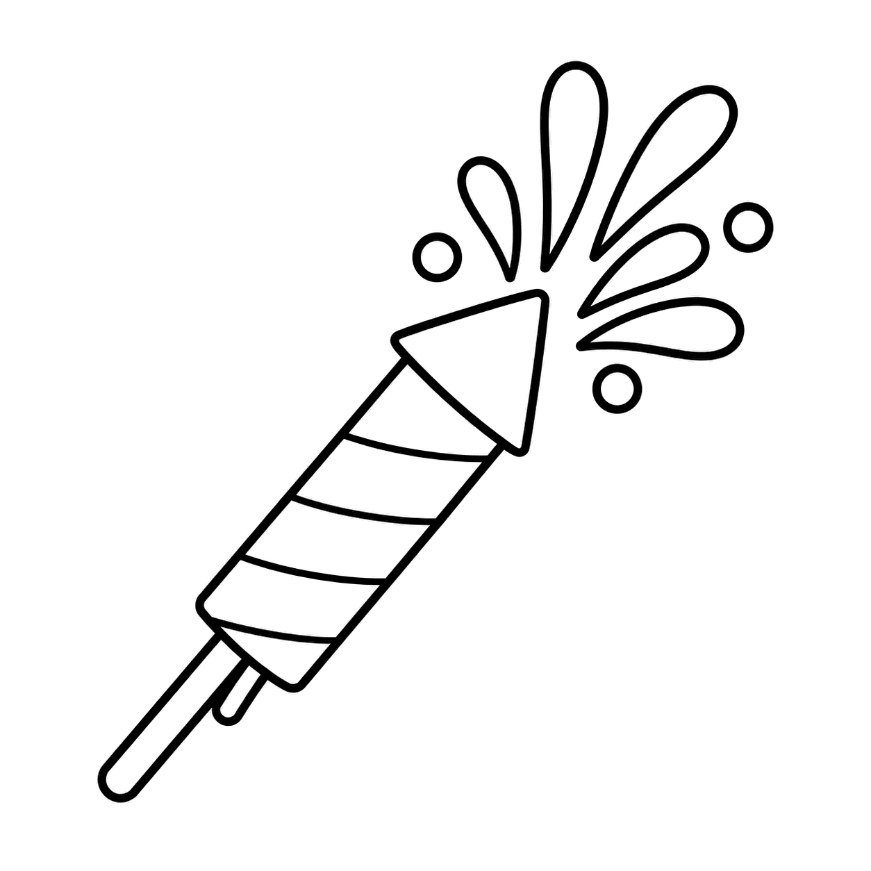 手持ち花火のぬりえ用線画