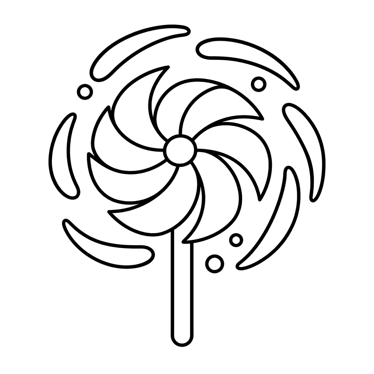 回転花火のぬり絵用線画