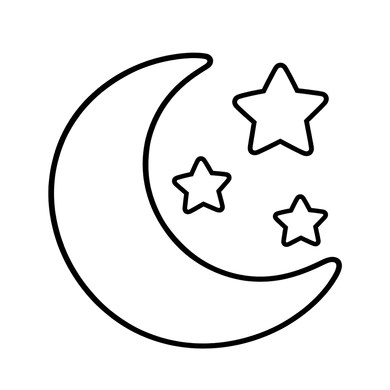 三日月と星のぬりえ用線画