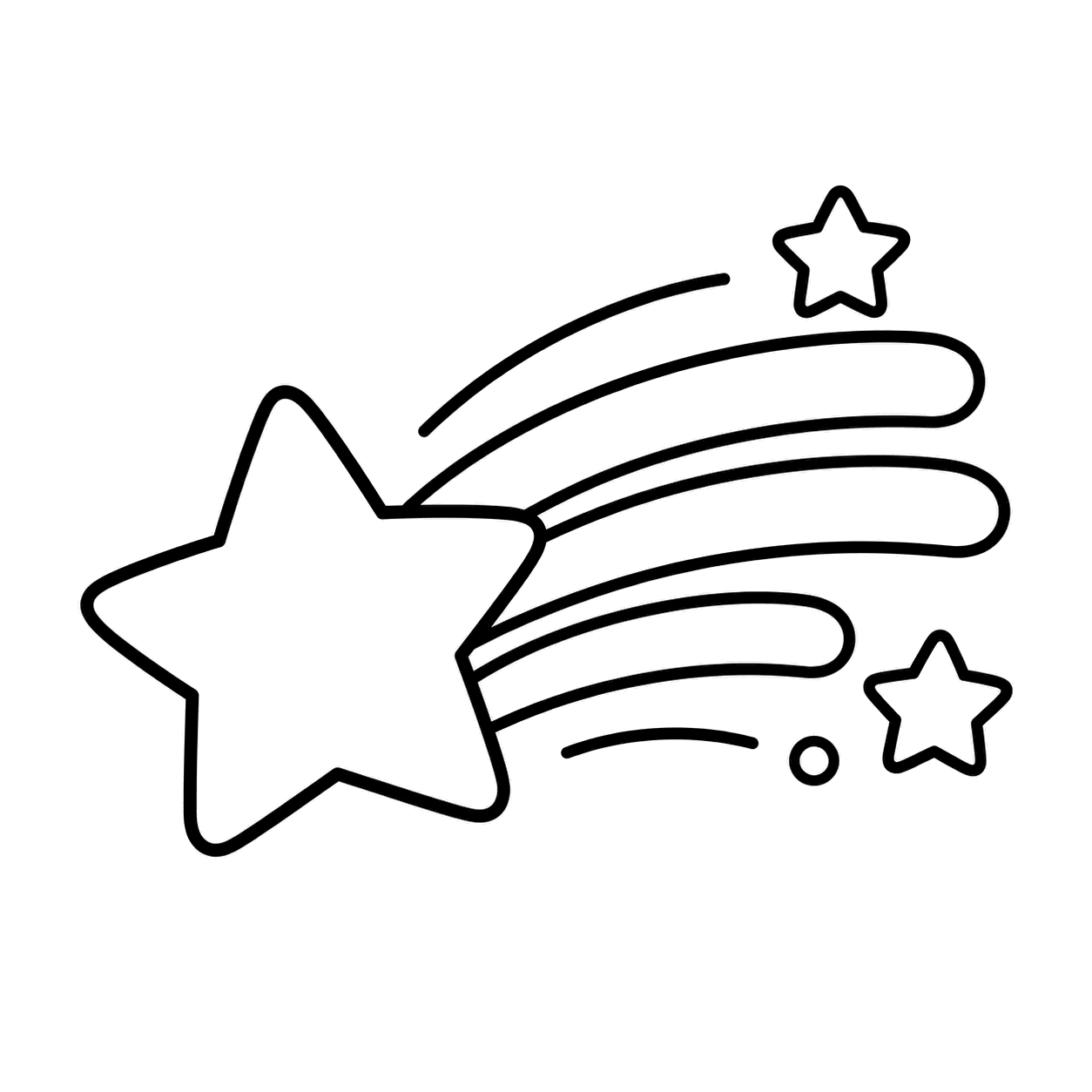 流れ星のぬりえ用線画