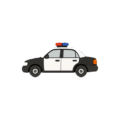文字や標章がないパトカーアイコン