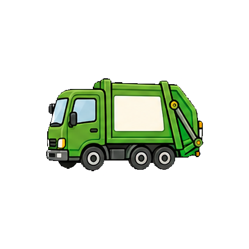 文字やロゴがないゴミ収集車アイコン