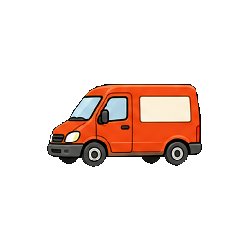 郵便マークや文字がない郵便車アイコン