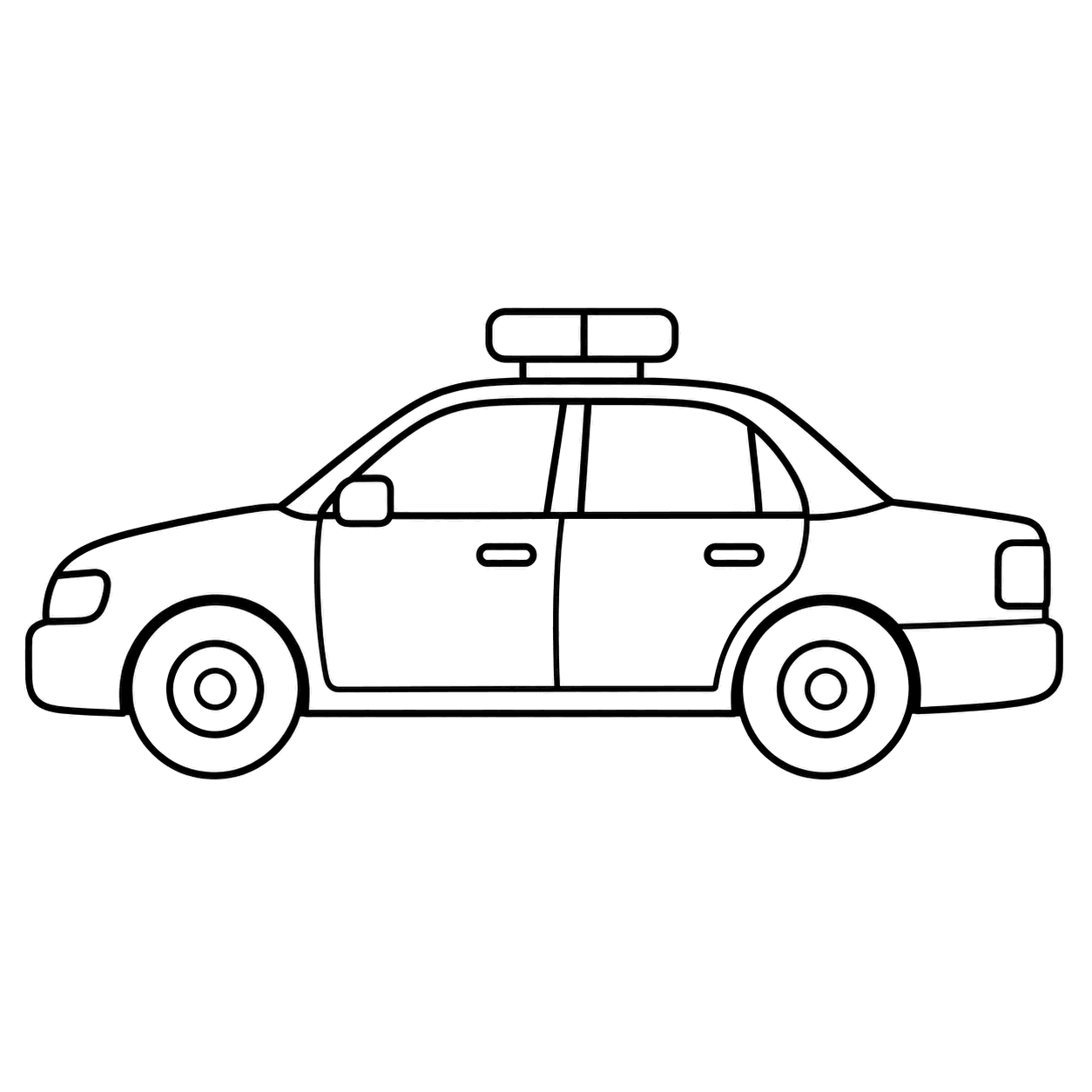 パトカーのぬりえ用線画