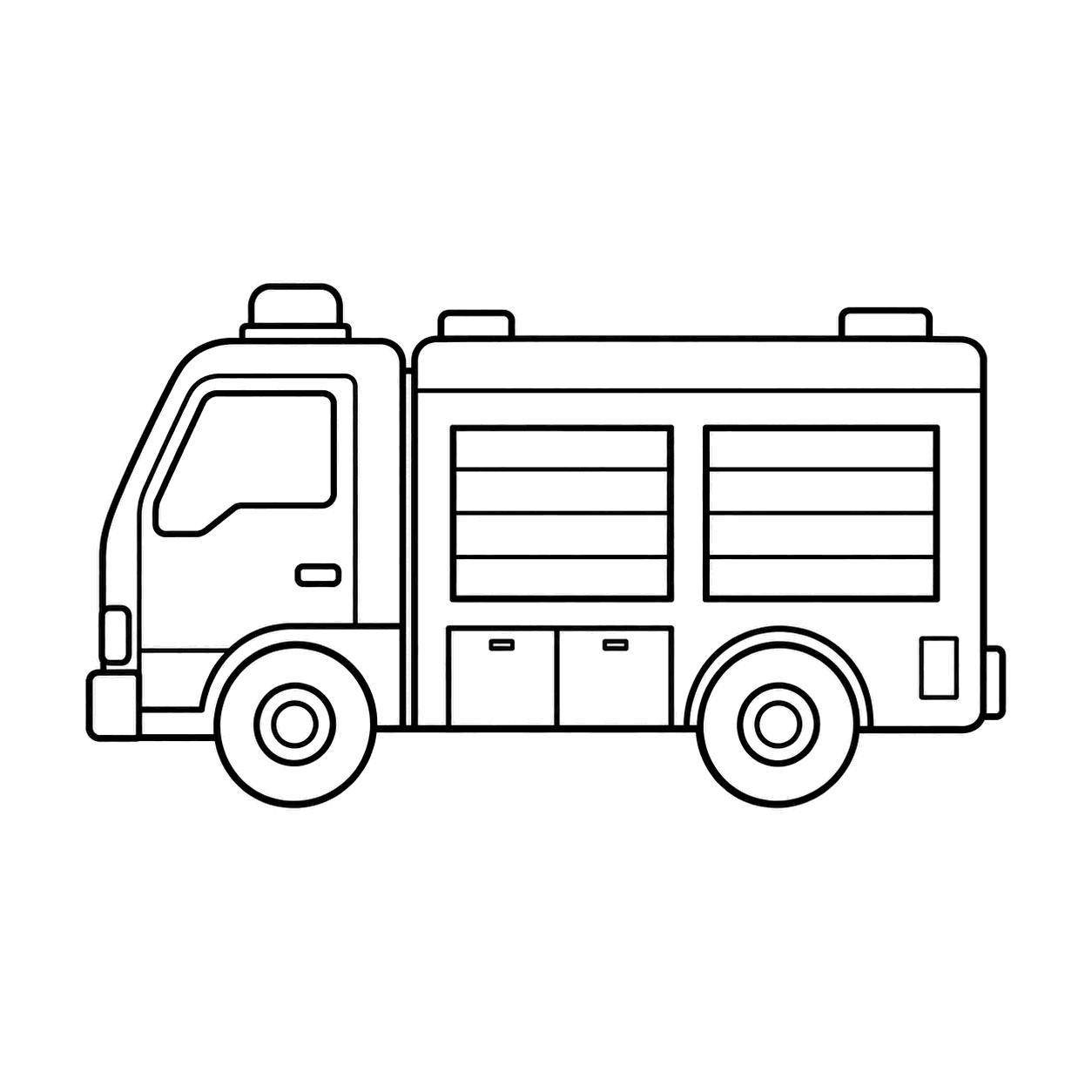 レスキュー車のぬりえ用線画