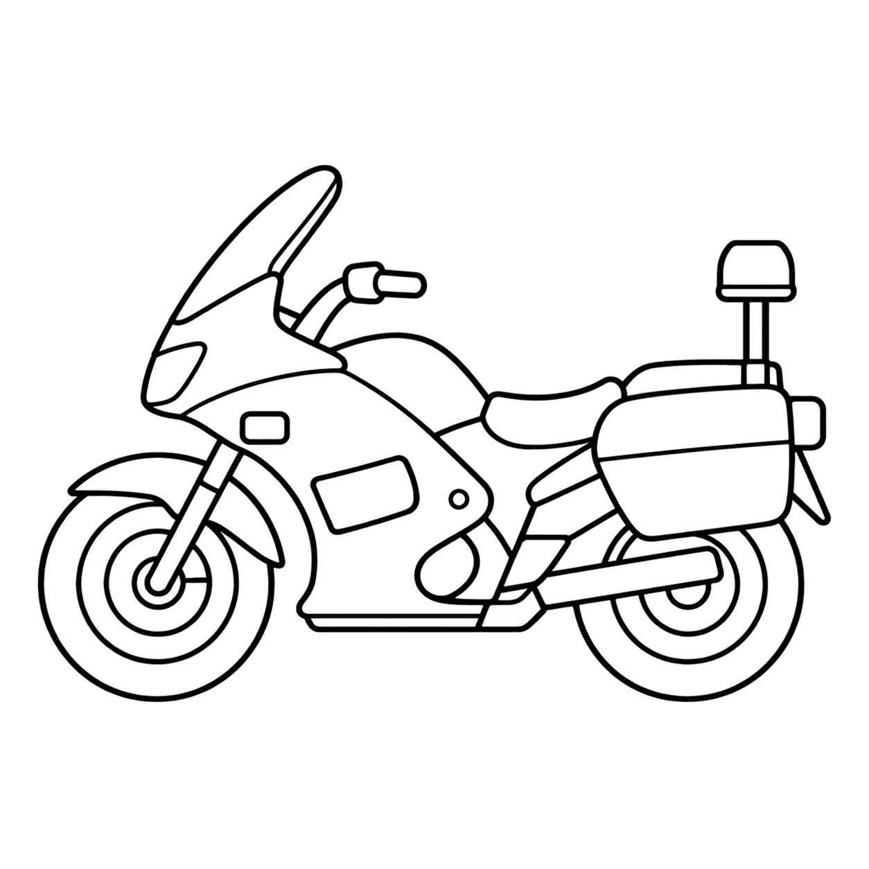 白バイのぬりえ用線画