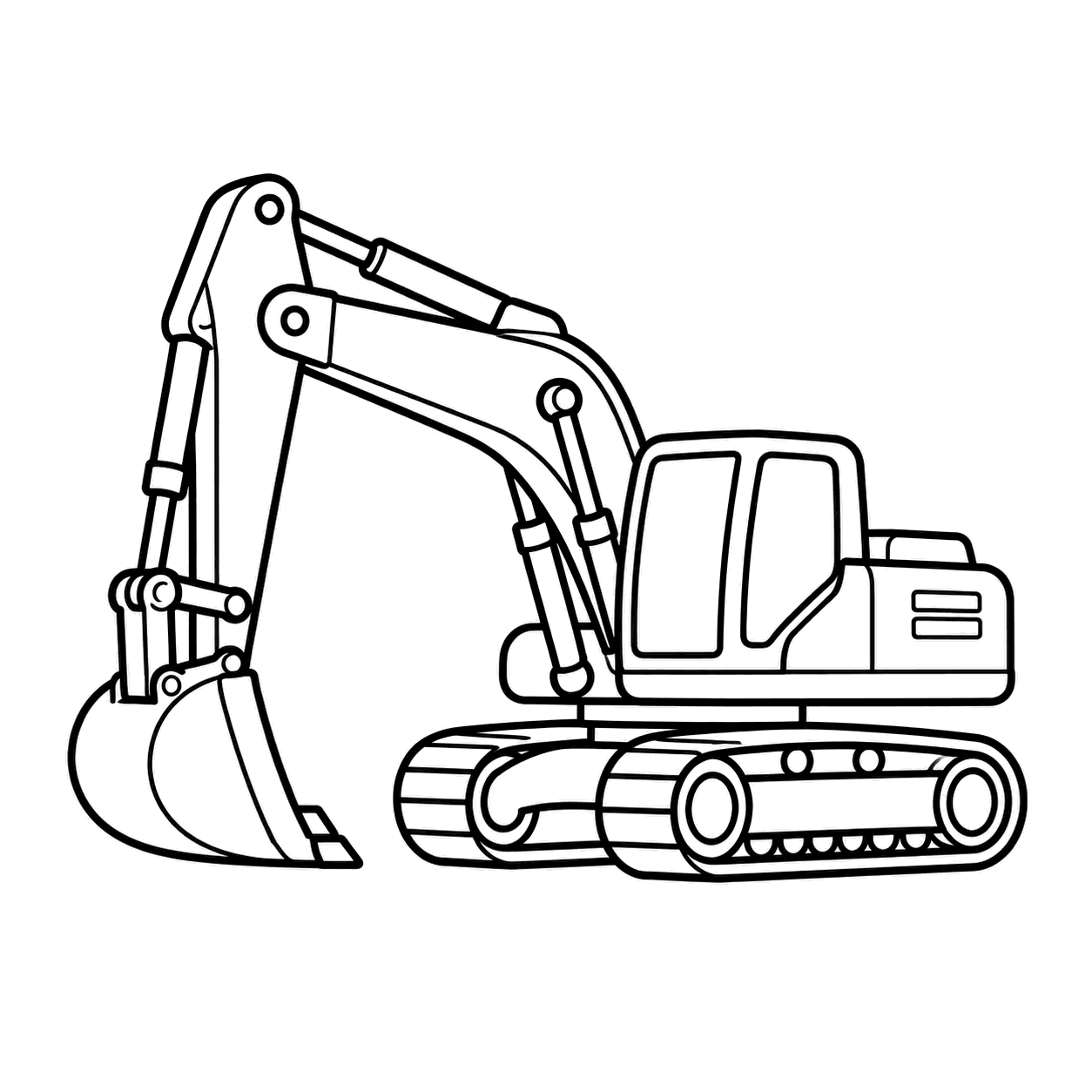 ショベルカーのぬりえ用線画