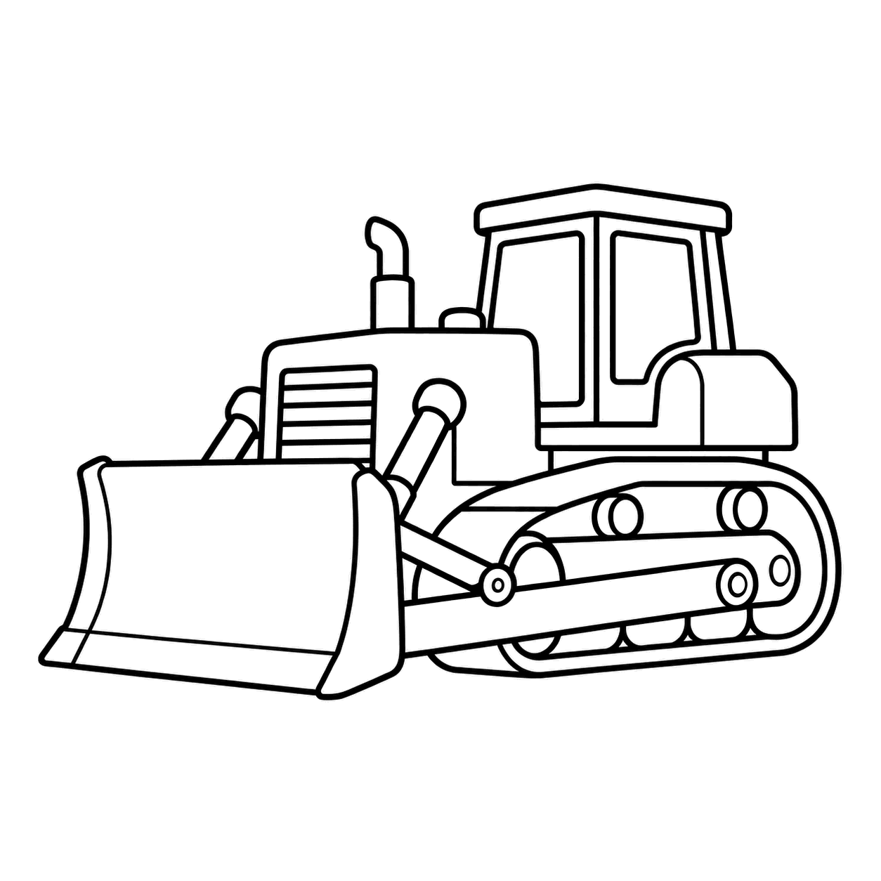 ブルドーザーのぬりえ用線画