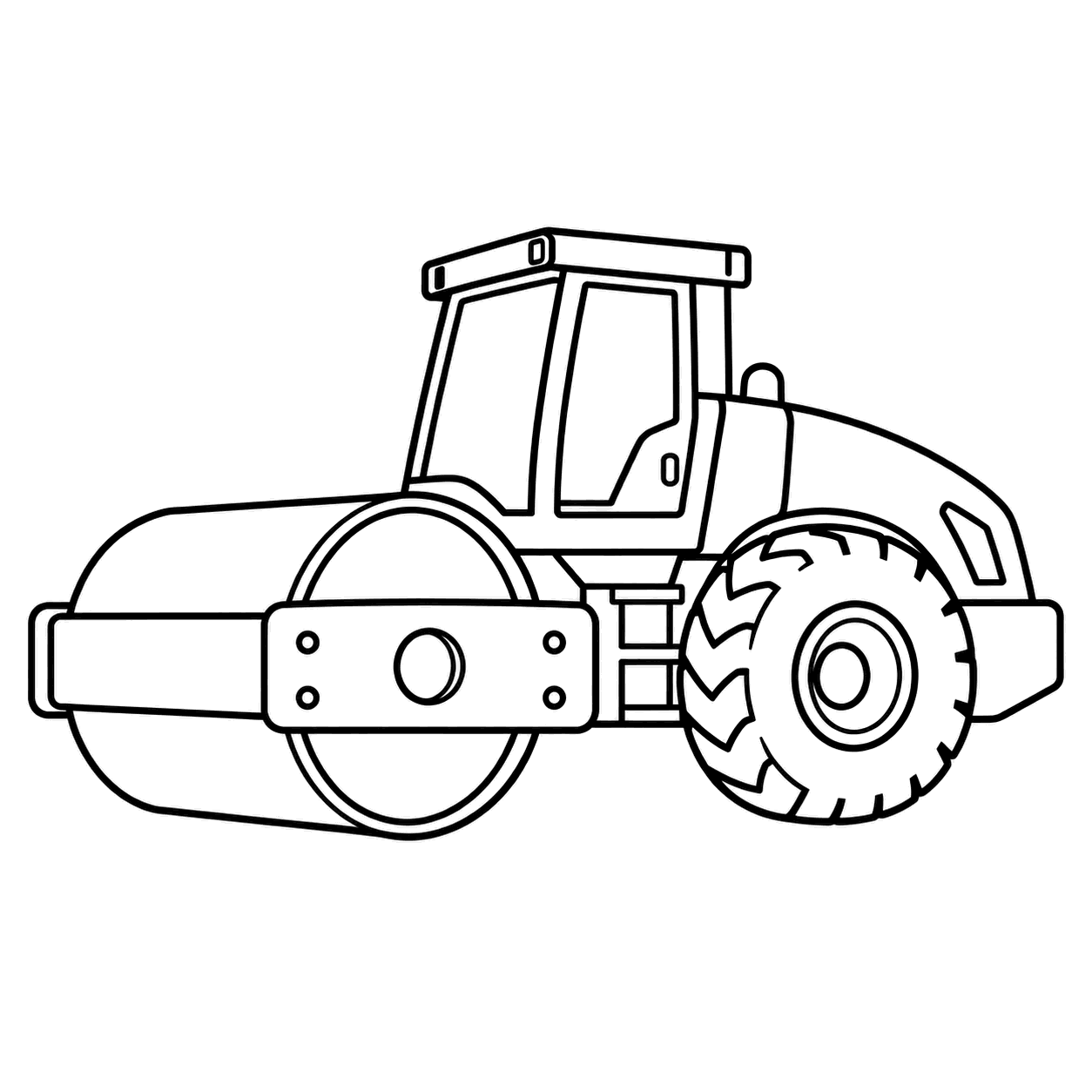ロードローラーのぬりえ用線画