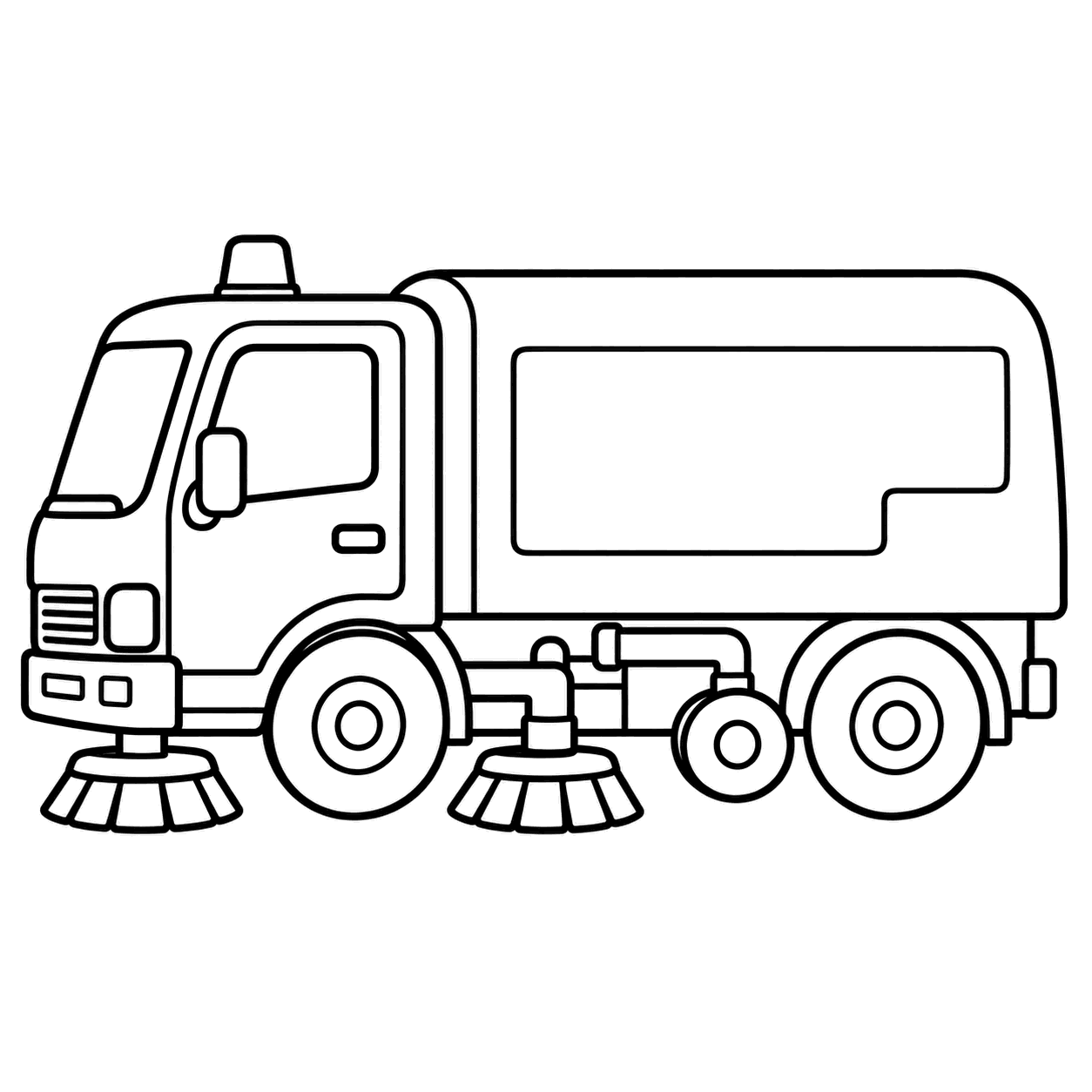 道路清掃車のぬりえ用線画