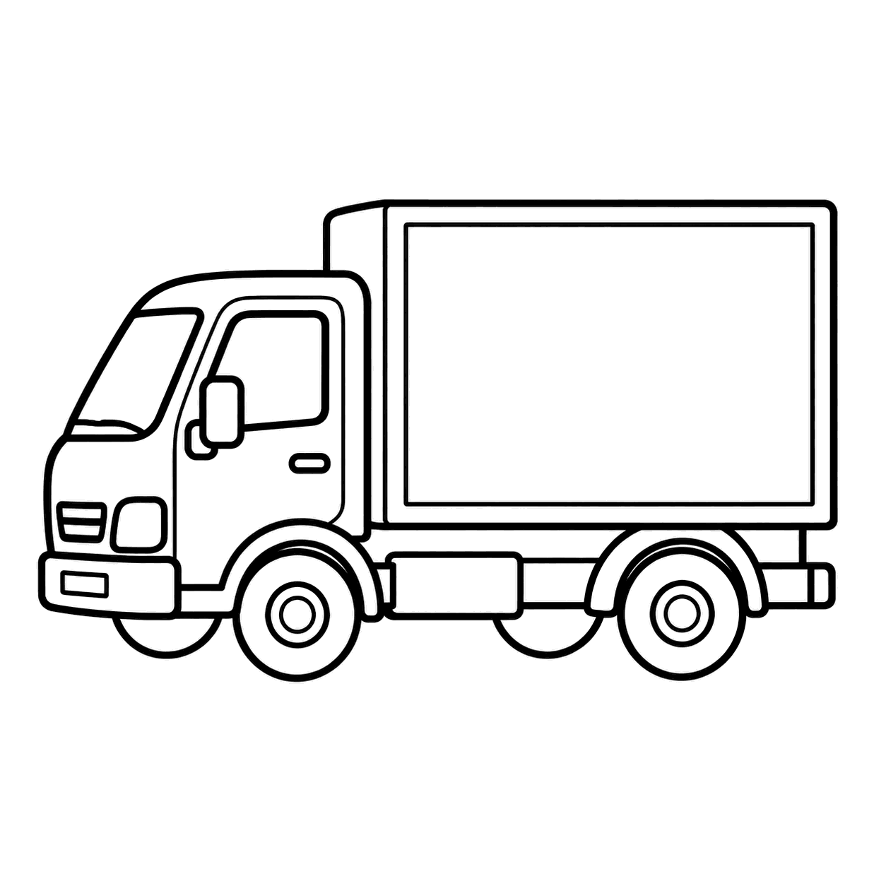 配達トラックのぬりえ用線画