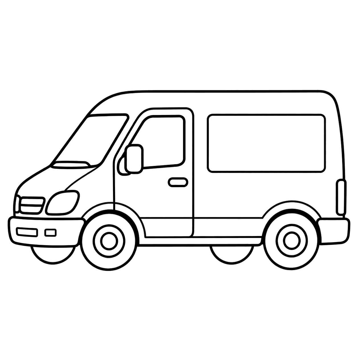 郵便車のぬりえ用線画