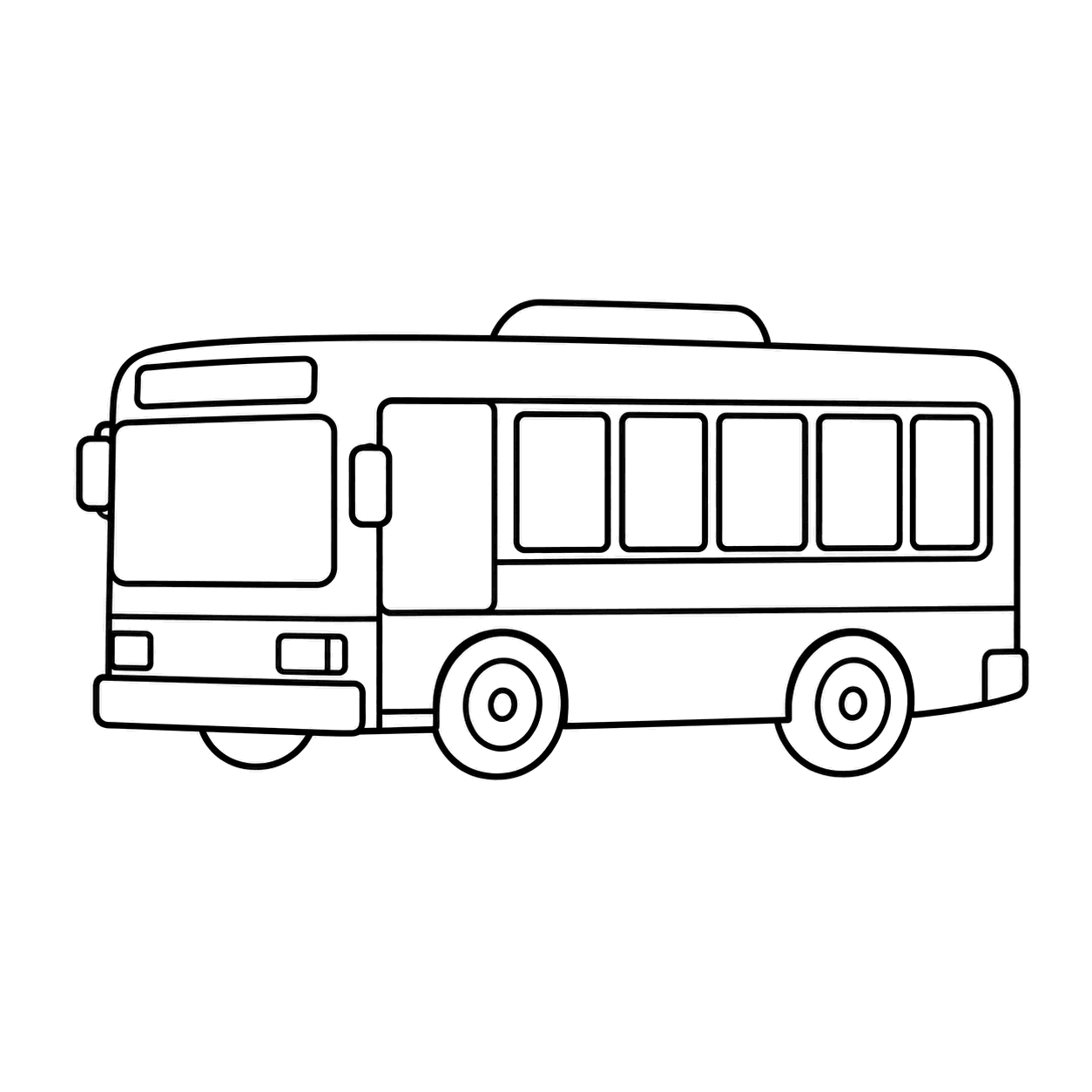 路線バスのぬりえ用線画