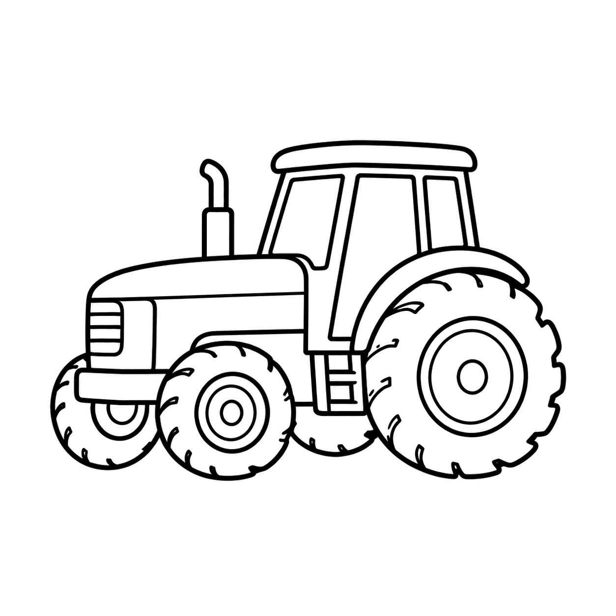 トラクターのぬりえ用線画