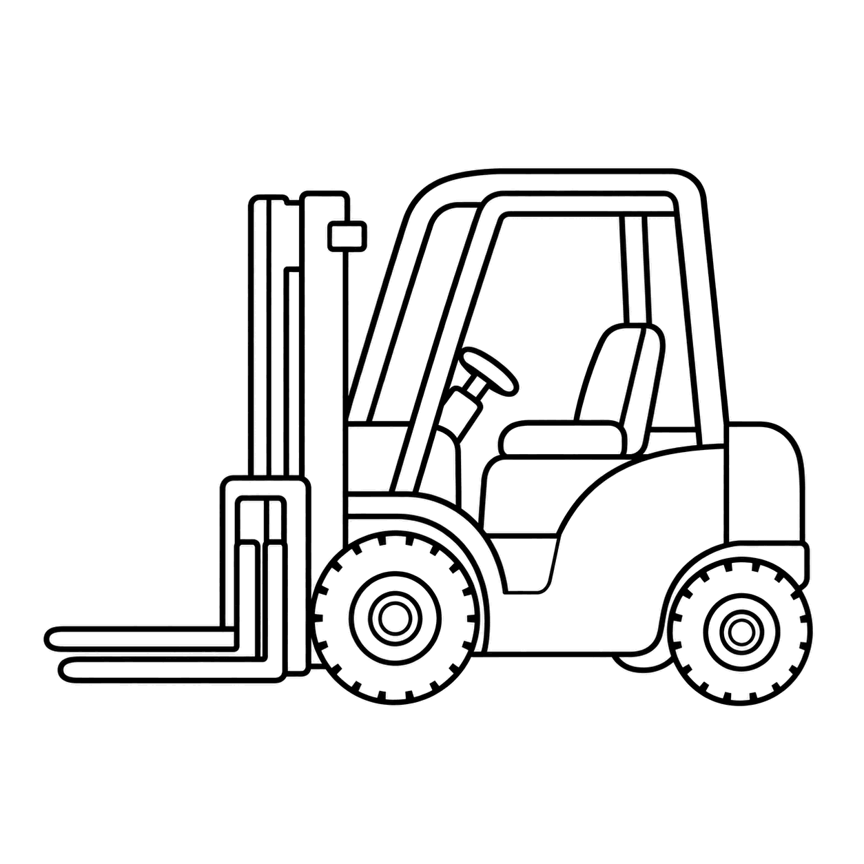 フォークリフトのぬりえ用線画