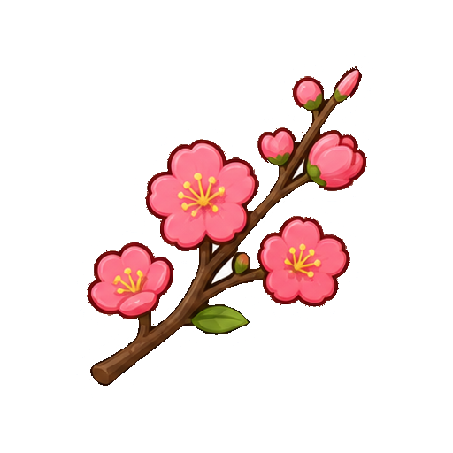 文字がない桃の花の枝アイコン