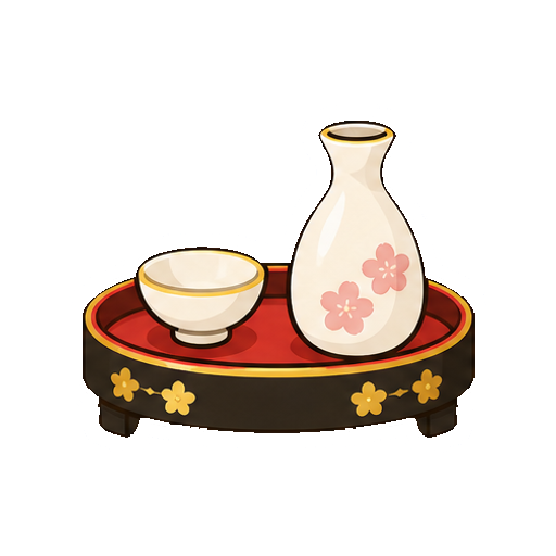 ラベルや文字がない漆器の杯と瓶のアイコン