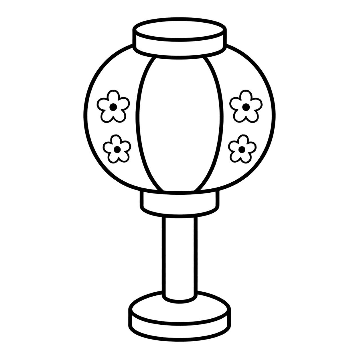 ぼんぼりのぬり絵用線画