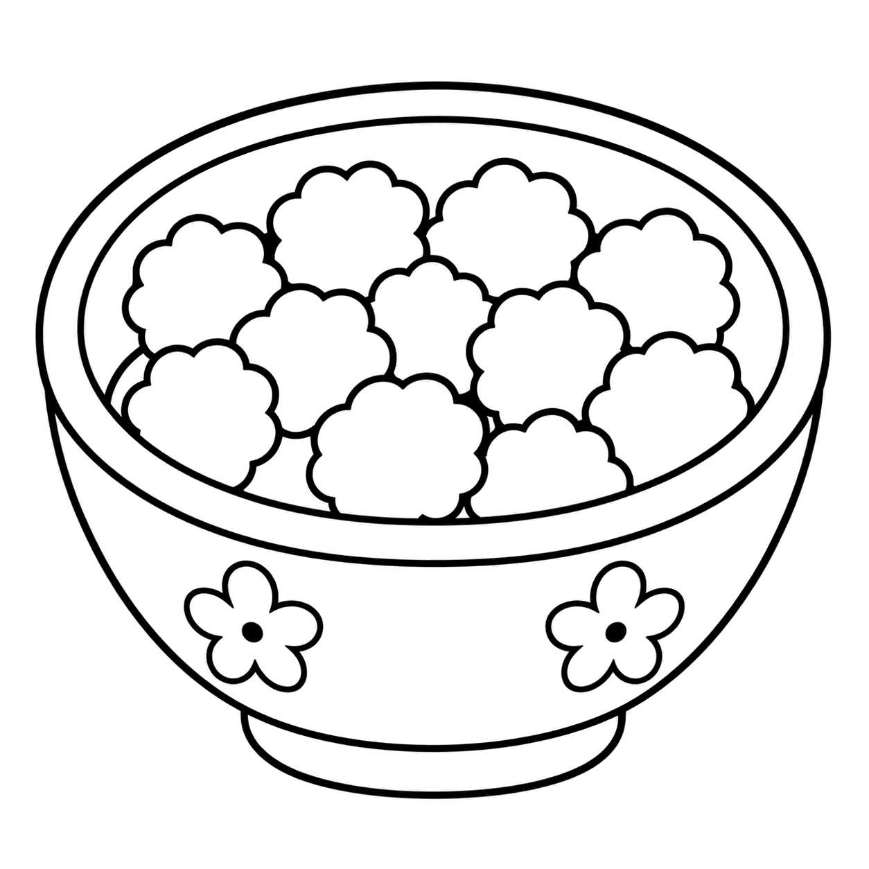 ひなあられのぬりえ用線画