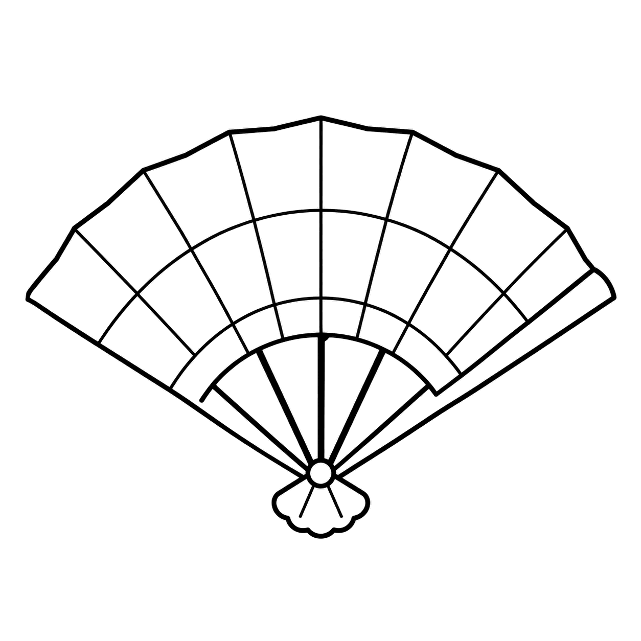 扇のぬり絵用線画