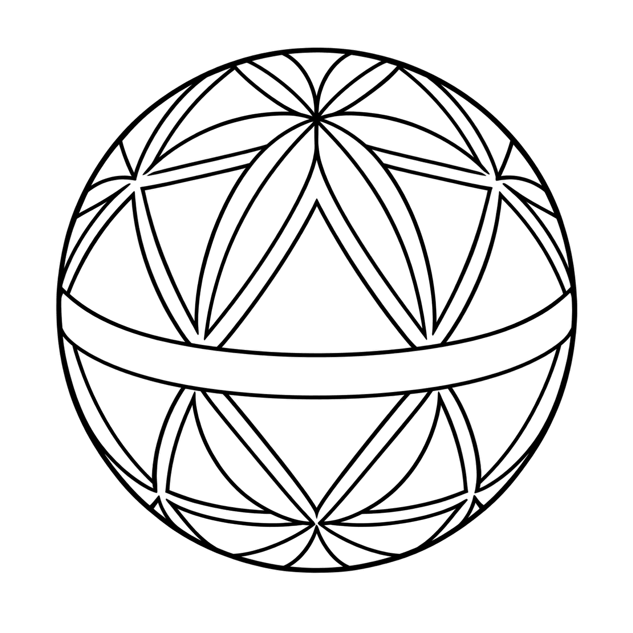 手まりのぬり絵用線画