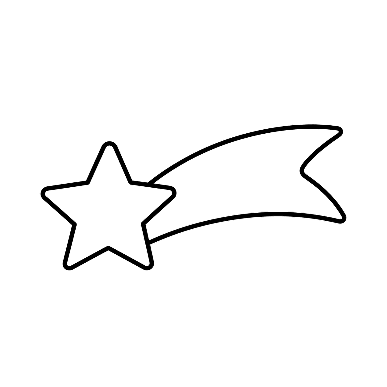 流れ星のぬりえ用線画（星・ハート・キラキラ記号48個セット）