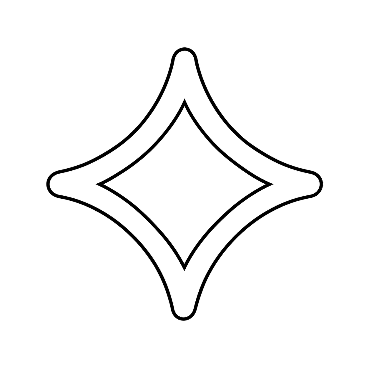 シンプルキラキラのぬりえ用線画