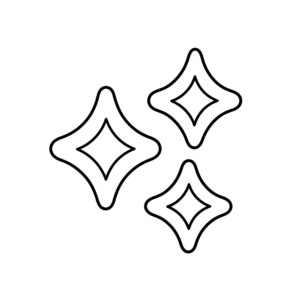 キラキラクラスターのぬりえ用線画