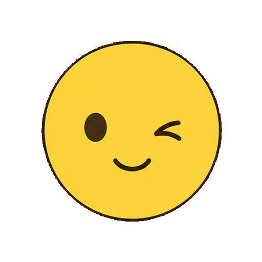 文字やロゴがないウインクの丸顔アイコン
