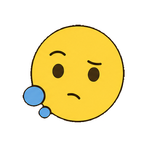 文字や記号がない考え中の丸顔アイコン