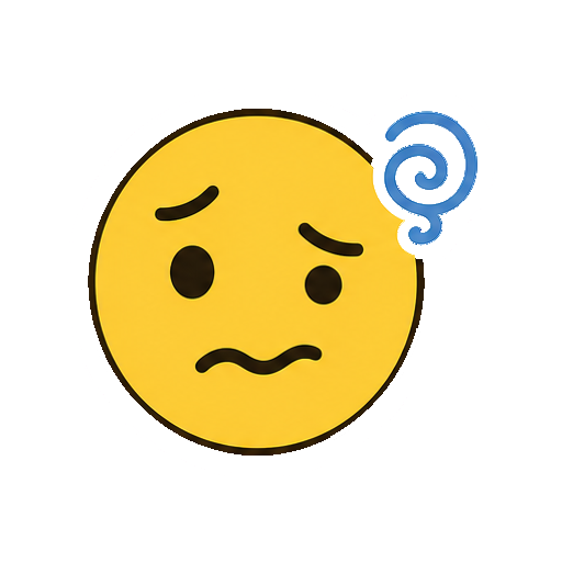 文字や記号がない混乱の丸顔アイコン