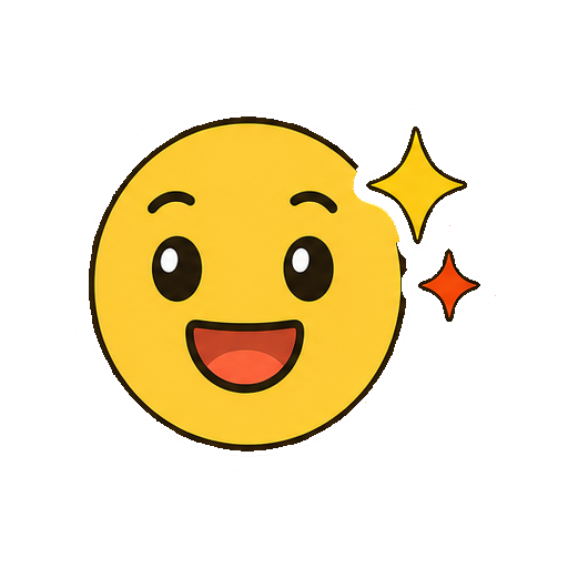 文字やロゴがないきらきら喜びの丸顔アイコン
