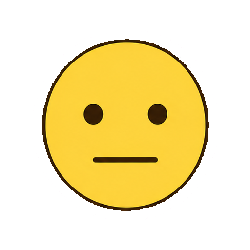 文字やロゴがない無表情の丸顔アイコン