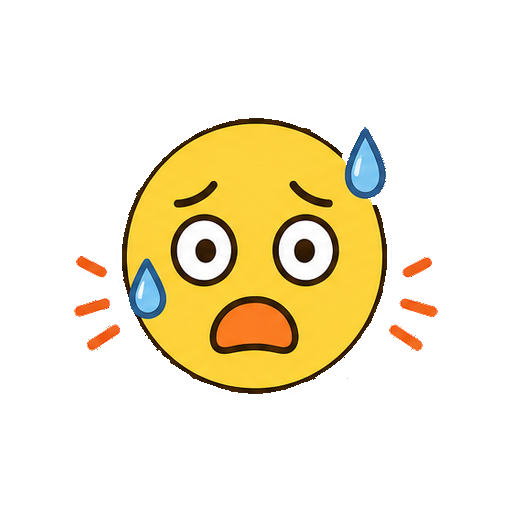 文字や記号がないあわて顔の丸顔アイコン