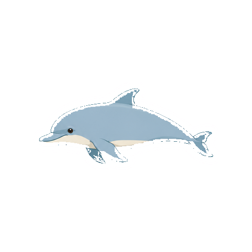 横向きで泳ぐイルカの全身イラスト