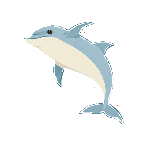 体をひねりながら泳ぐイルカの全身イラスト