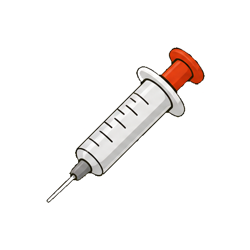 数字や文字がない注射器アイコン