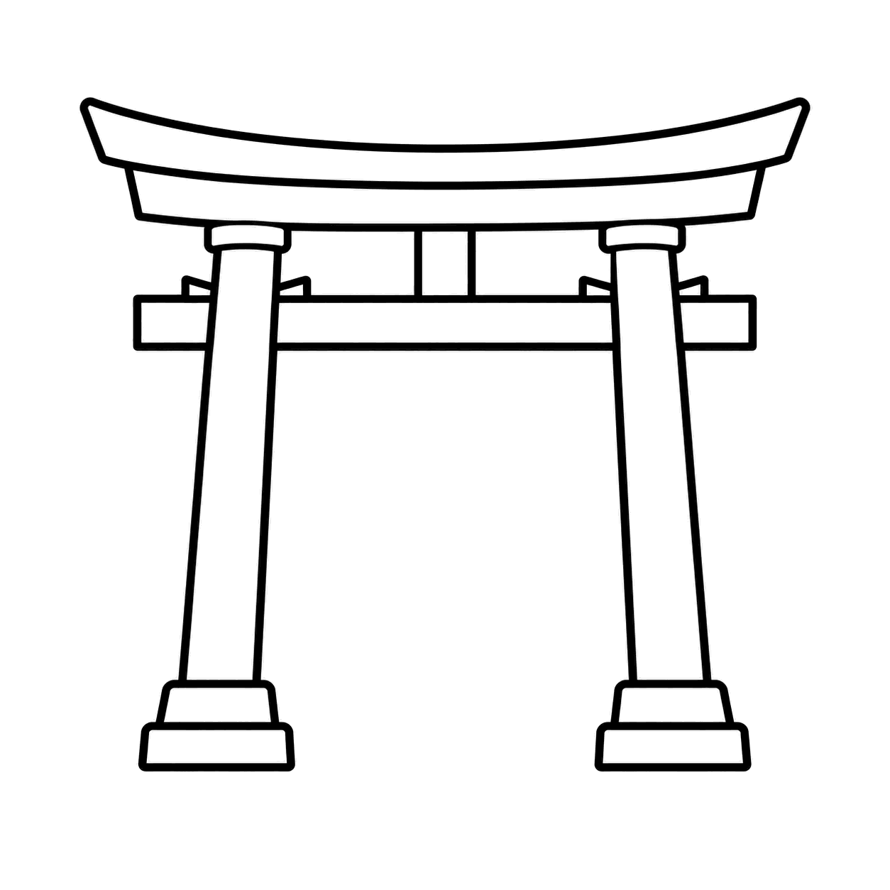 鳥居のぬりえ用線画（神社・お参りのイラスト・ぬりえ16種類）