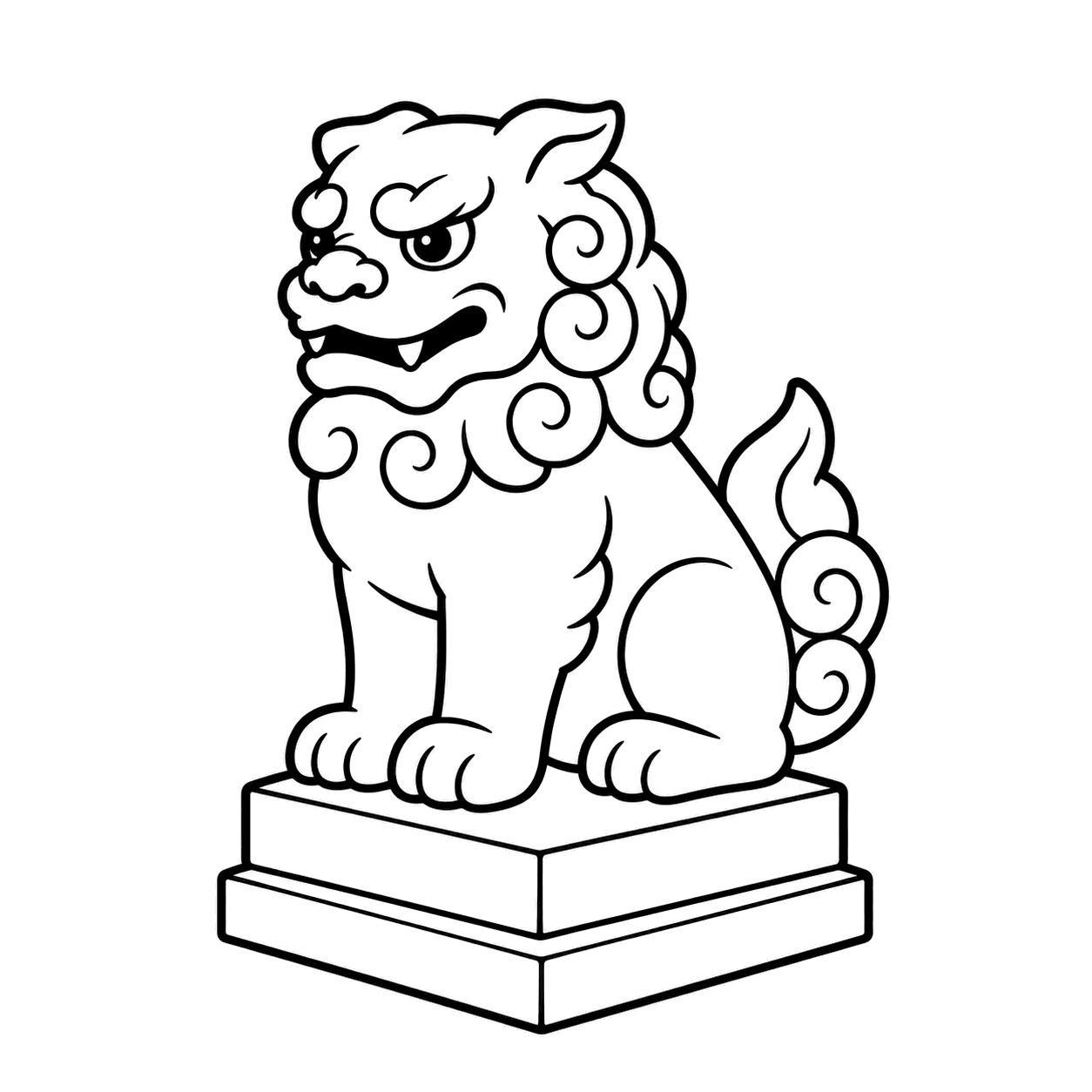 狛犬のぬりえ用線画