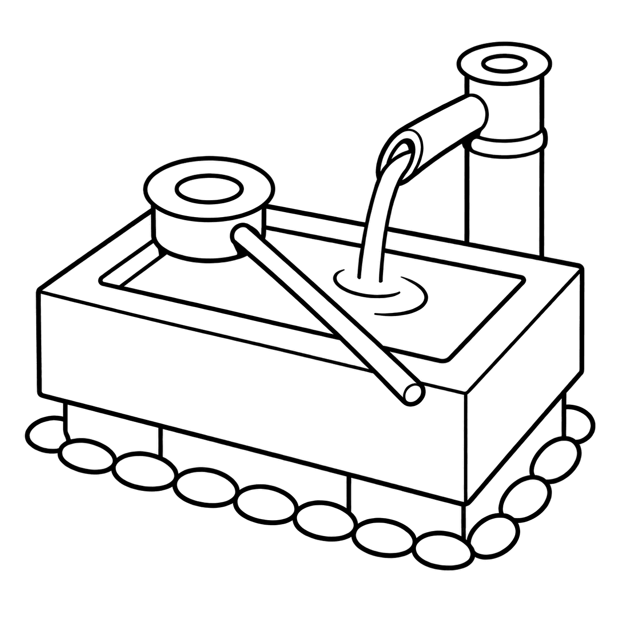 手水鉢のぬりえ用線画