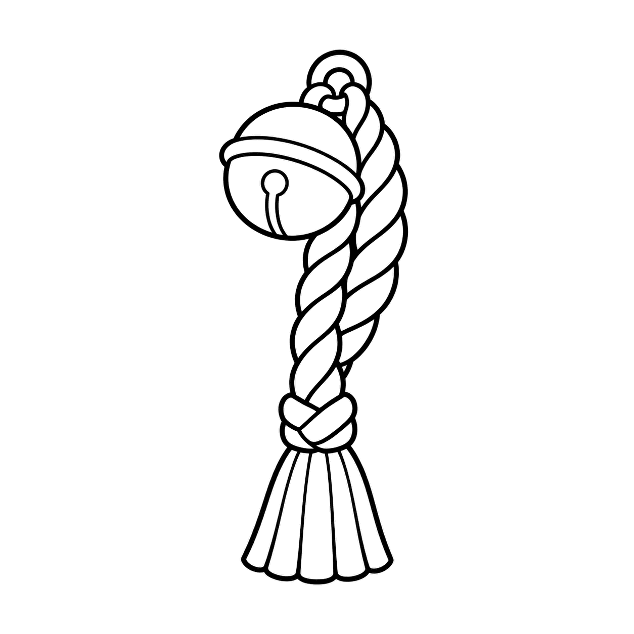 鈴と鈴緒のぬり絵用線画