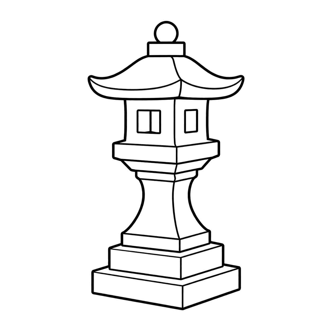 石灯籠のぬりえ用線画